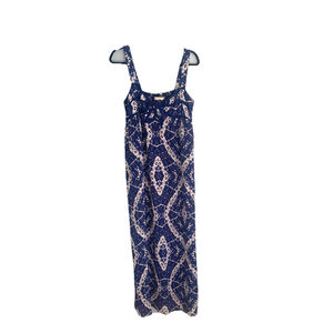 Rebecca Taylor Blue White Ikat Silk Maxi Dress 8